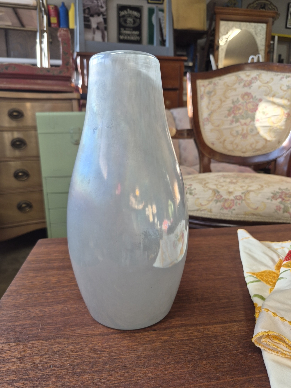 West Elm Gray Iridescent Ceramic Vase